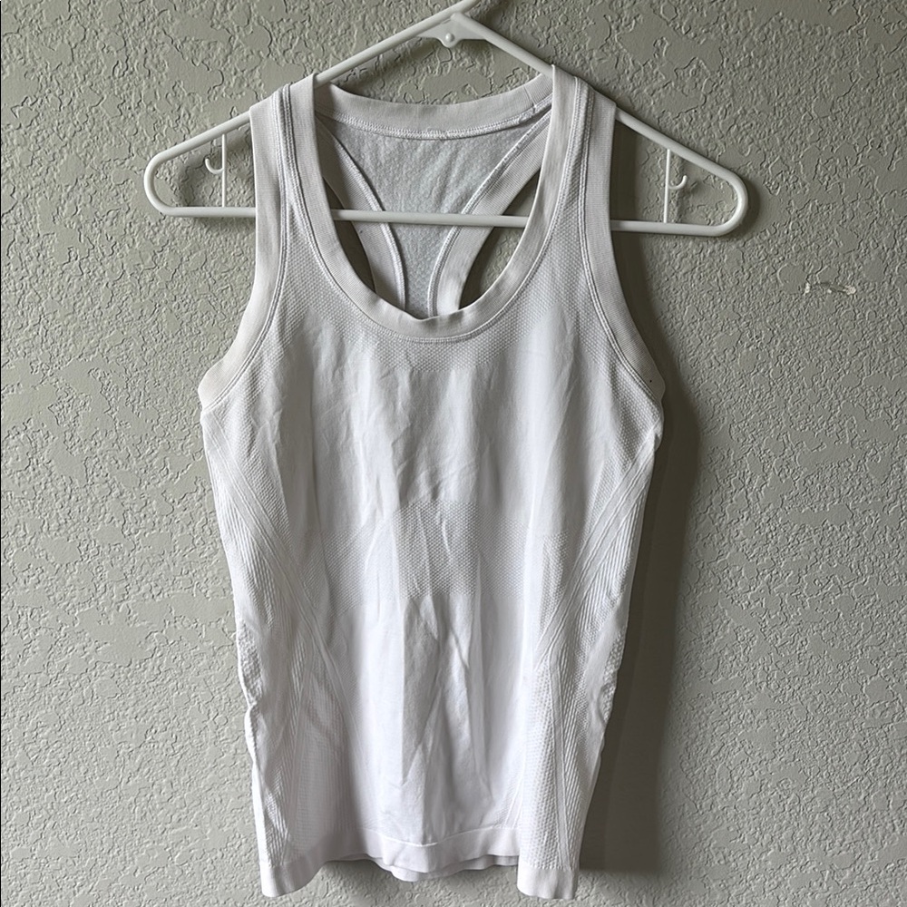 Athleta White Fitted Cut Out Tank Top